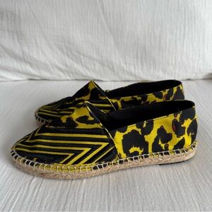 Maje Yellow and Black Espadrille Flats
